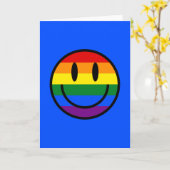Rainbow Smiley Face Kaart (Gele Bloem)