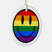 Rainbow Smiley Face Keramisch Ornament (Rechts)