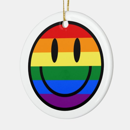 Rainbow Smiley Face Keramisch Ornament (Links)