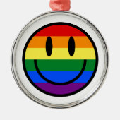 Rainbow Smiley Face Metalen Ornament (Voorkant)