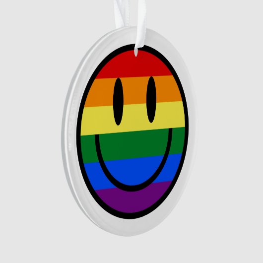 Rainbow Smiley Face Ornament (voorkant)