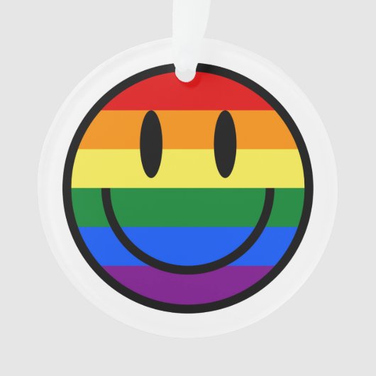 Rainbow Smiley Face Ornament (voorkant)