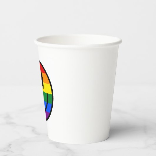 Rainbow Smiley Face Papieren Bekers (Achterkant)