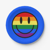 Rainbow Smiley Face Papieren Bordje (Voorkant)