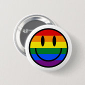 Rainbow Smiley Face Ronde Button 5,7 Cm (Voorkant /achterkant)