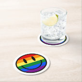 Rainbow Smiley Face Ronde Kartonnen Onderzetter (Insitu)