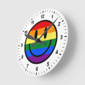 Rainbow Smiley Face Ronde Klok (Hoek)