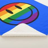 Rainbow Smiley Face Sherpa Deken (3/4)