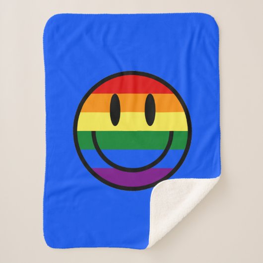 Rainbow Smiley Face Sherpa Deken (Voorkant)