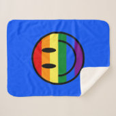 Rainbow Smiley Face Sherpa Deken (Voorkant (horizontaal))