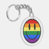 Rainbow Smiley Face Sleutelhanger (Voorkant Links)