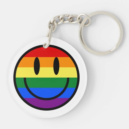 Rainbow Smiley Face Sleutelhanger (Achterkant)