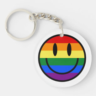Rainbow Smiley Face Sleutelhanger