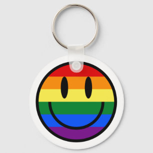Rainbow Smiley Face Sleutelhanger