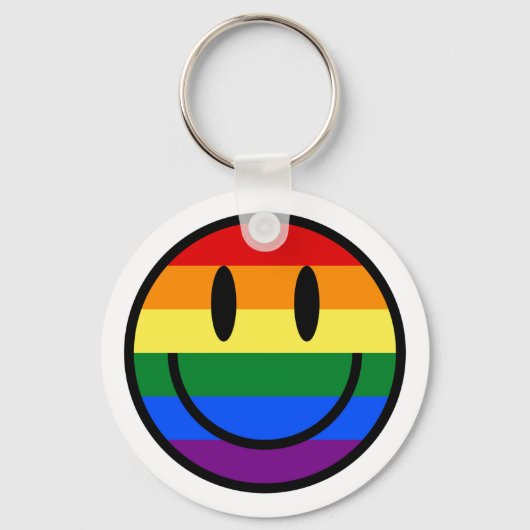 Rainbow Smiley Face Sleutelhanger (Voorkant)