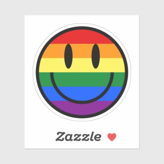 Rainbow Smiley Face Sticker (Vel)
