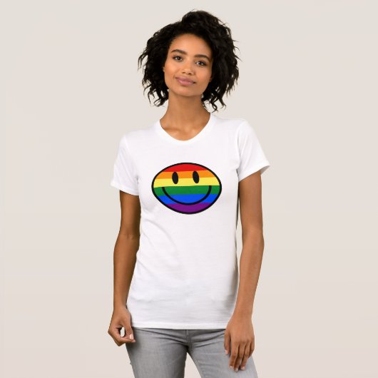 Rainbow Smiley Face T-shirt (Voorkant volledig)