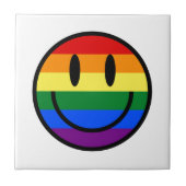 Rainbow Smiley Face Tegeltje (Voorkant)