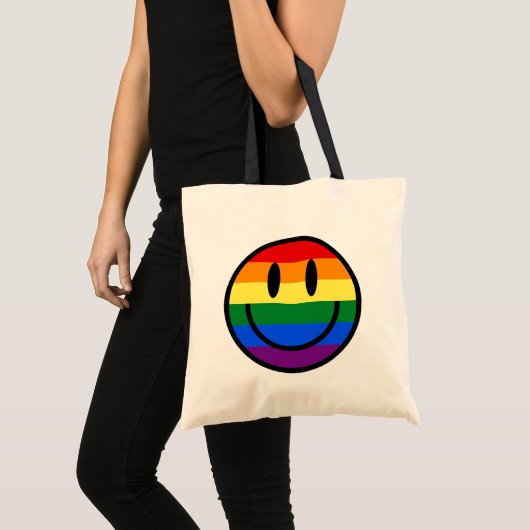 Rainbow Smiley Face Tote Bag (Voorkant (product))