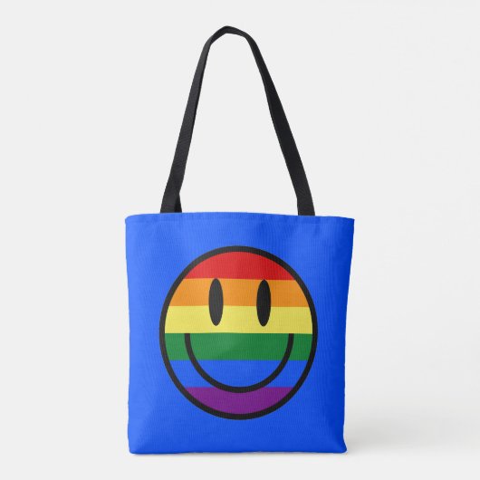 Rainbow Smiley Face Tote Bag (Achterkant)