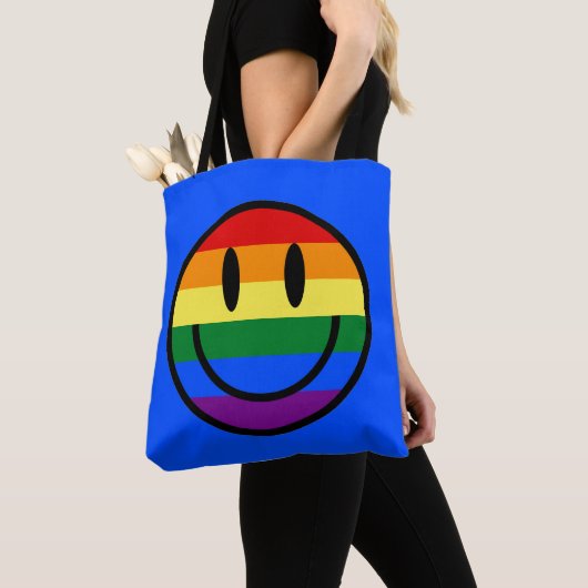Rainbow Smiley Face Tote Bag (Dichtbij)