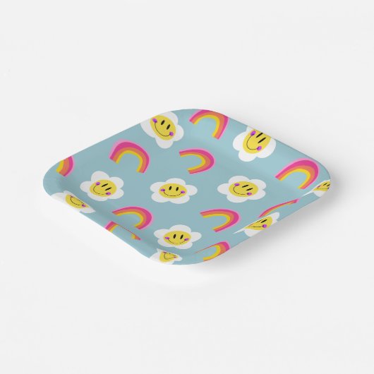 Rainbow Smiley Paper Bord (Gebogen)