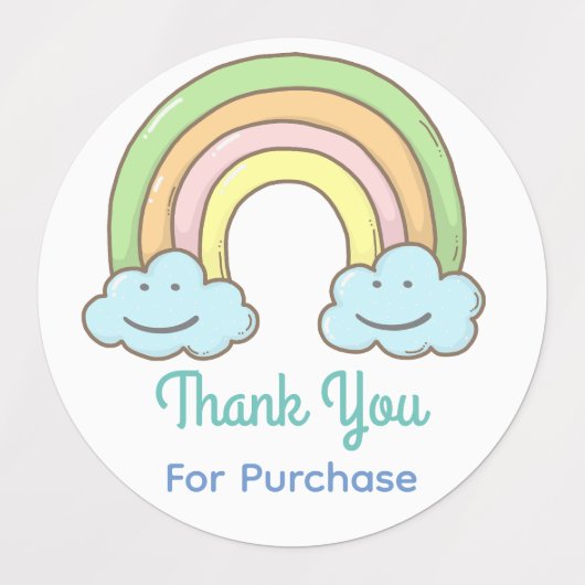Rainbow Smiling Cloud Hartelijk dank Labels (Design 2)