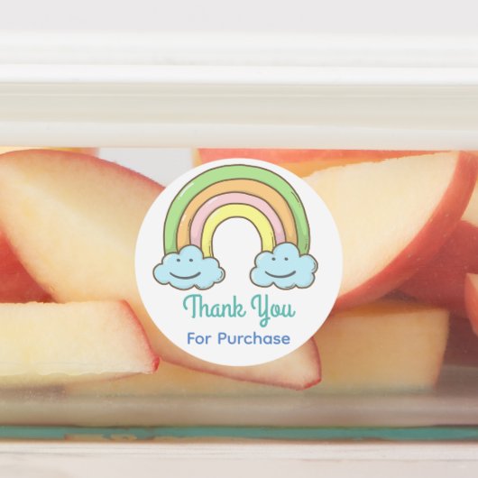 Rainbow Smiling Cloud Hartelijk dank Labels (Aangebracht)
