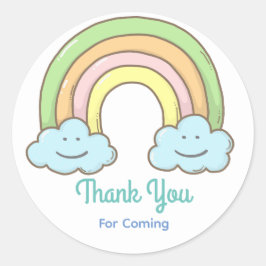 Rainbow Smiling Cloud Hartelijk dank Ronde Sticker