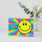 Rainbow Smiling Face Emoji Dank u Briefkaart (Staand voorkant)