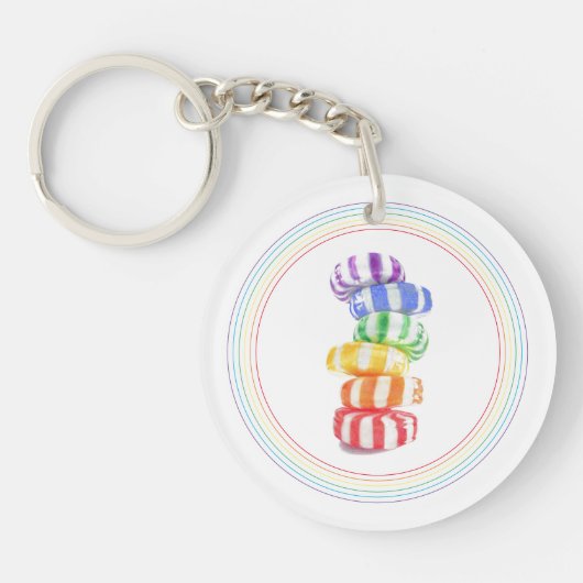 RAINBOW SNOEP Acrylcirkel Sleutelhanger (Voorkant)