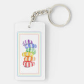 RAINBOW SNOEP Acrylrechthoekige Sleutelhanger (achterkant)