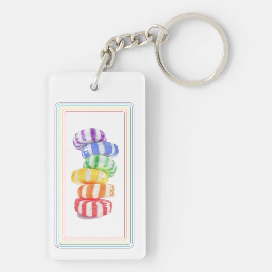 RAINBOW SNOEP Acrylrechthoekige Sleutelhanger (achterkant)