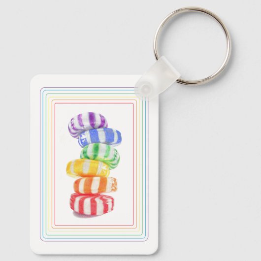RAINBOW SNOEP Aluminium Rectangle Sleutelhanger (Achterkant)