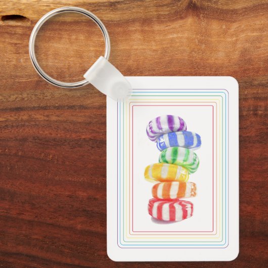 RAINBOW SNOEP Aluminium Rectangle Sleutelhanger (Voorkant)