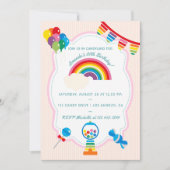 Rainbow Snoep Birthday Party-uitnodiging Kaart (Voorkant)
