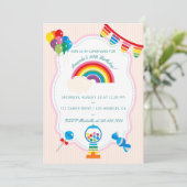 Rainbow Snoep Birthday Party-uitnodiging Kaart (Staand voorkant)