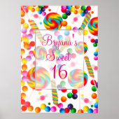 Rainbow Snoep Candyland Birthday Party Banner Poster (Voorkant)