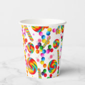 Rainbow Snoep Candyland Sweet 16 verjaardagsfeestj Papieren Bekers (Achterkant)