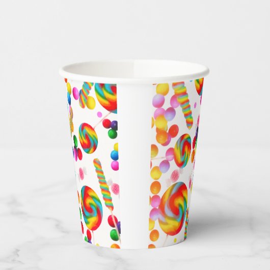Rainbow Snoep Candyland Sweet 16 verjaardagsfeestj Papieren Bekers (Links)
