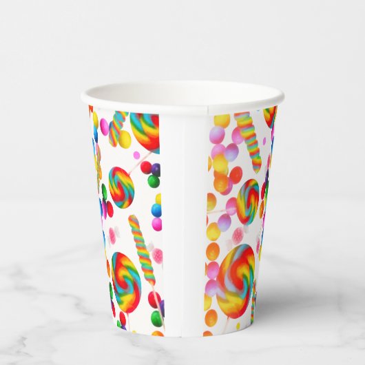 Rainbow Snoep Candyland Sweet 16 verjaardagsfeestj Papieren Bekers (Rechts)