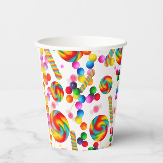 Rainbow Snoep Candyland Sweet 16 verjaardagsfeestj Papieren Bekers (Voorkant)