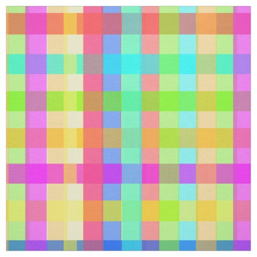 Rainbow Snoep Colorful Gingham Stof (Swatch)
