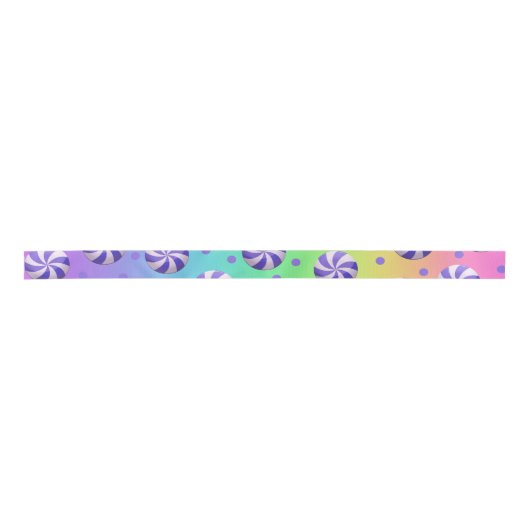 Rainbow Snoep Colorful Ribbon Satijnen Lint (Voorkant)