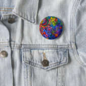 Rainbow Snoep Colorful Swirls Art Design Ronde Button 5,7 Cm (In situ)