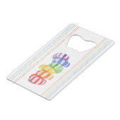RAINBOW SNOEP Credit Kaart Bottle Open Creditkaart Flessenopener (Voorkant Gekanteld)