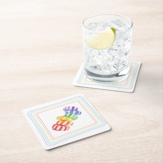 RAINBOW SNOEP Diamond Paper Onderzetters (Insitu)