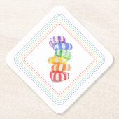 RAINBOW SNOEP Diamond Paper Onderzetters (Voorkant)