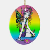 Rainbow Snoep Fairy Art Ornaments "Crystal" Keramisch Ornament (Rechts)