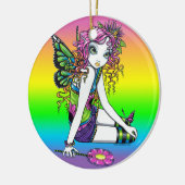 Rainbow Snoep Fairy Art Ornaments "Crystal" Keramisch Ornament (Links)